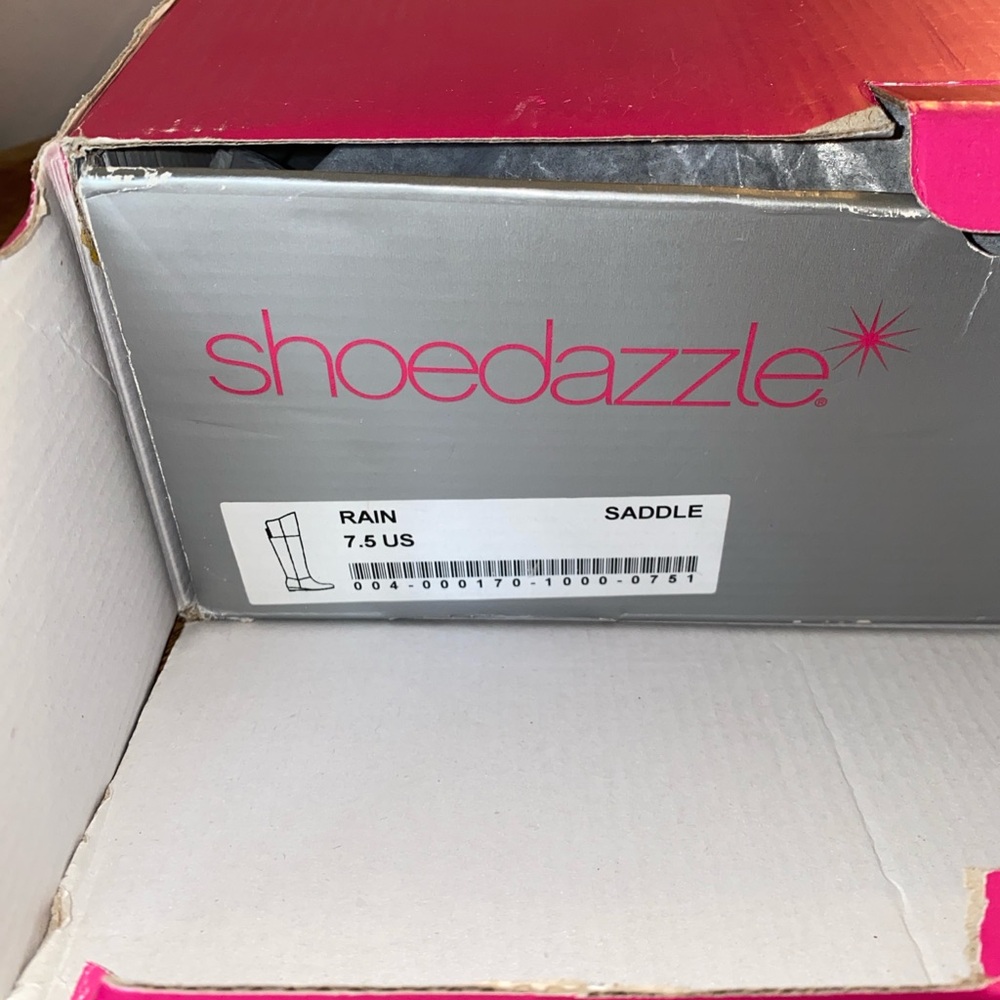 NWB!! Shoe Dazzle Over the Knee Boots in Camel Faux Suede Size 7.5 - Picture 8 of 11